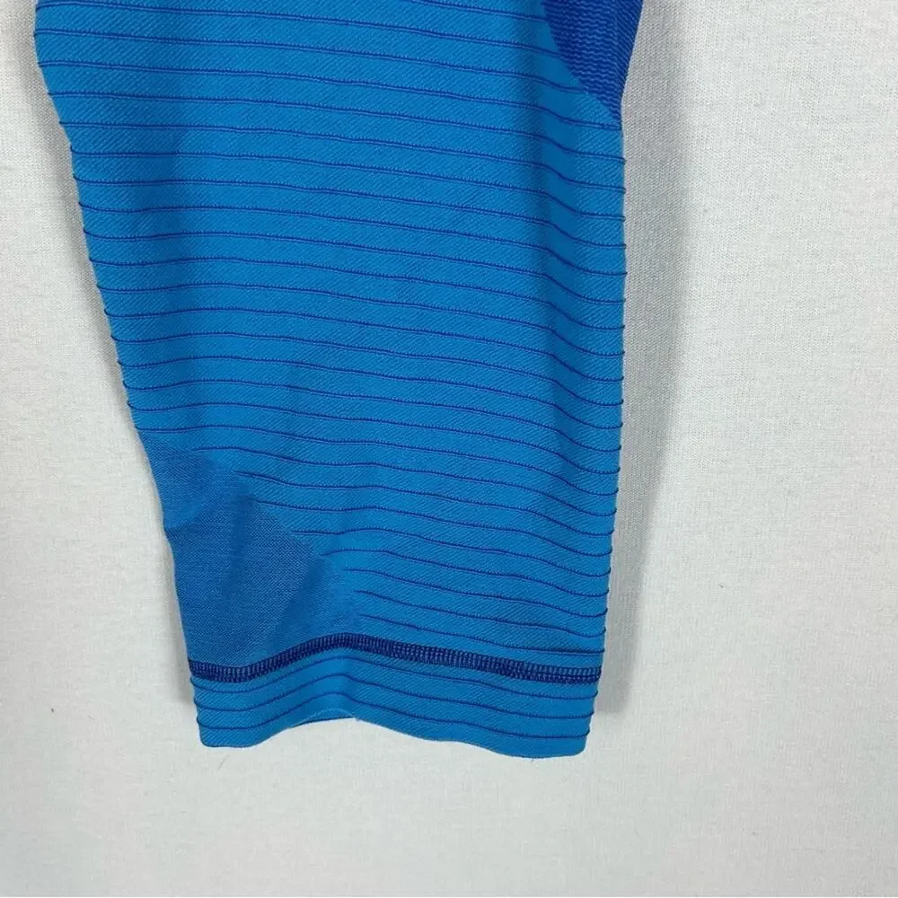 Nike Blue High Rise Leggings Womens L Large Crop Capri Compressive Style 810967